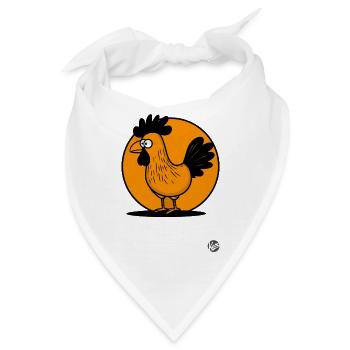 Hahn auf der Hühnerfarm - Landleben - Bandana - Weiß - Vorne