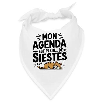 Meine Agenda ist voll von Nickerchen, Humor, Nickerchen, Katze - Bandana - Weiß - Vorne