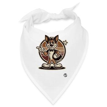 Retro Cartoon Hund – Lustiges Hunde-Design - Bandana - Weiß - Vorne