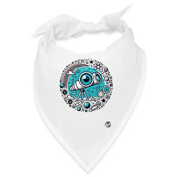 Astronomie Design "Auge der Astronomie" Teleskop - Bandana - Weiß - Vorne