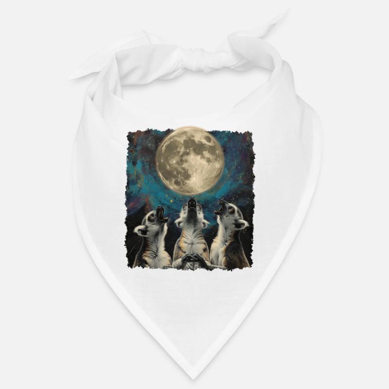 Lemur Ringtail Howling Moon Bandana