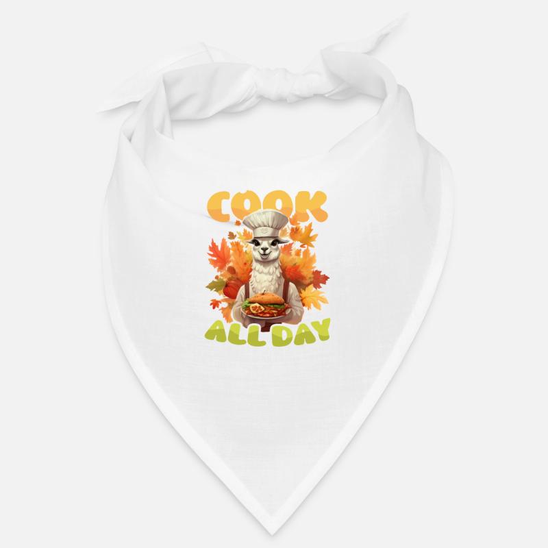 Le chef de Thanksgiving devrait cuisiner toute la journée - Bandana - blanc