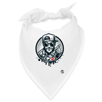 Street-Art-Künstler mit Farb-Palette - Bandana - Weiß - Vorne