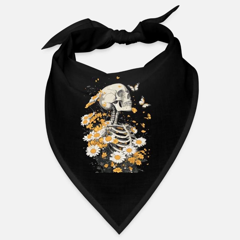 Fleurs squelettes Bandana