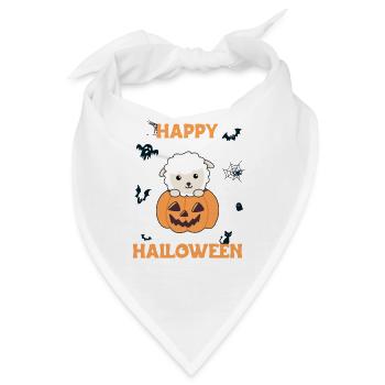 Schaf in Kürbis süße Schafe Happy Halloween - Bandana - Weiß - Vorne