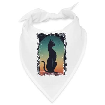 Schwarzer Kater - Bandana - Weiß - Vorne