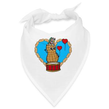 Erdnuss Hippie Schamane Trommler Herz Kinder - Bandana - Weiß - Vorne