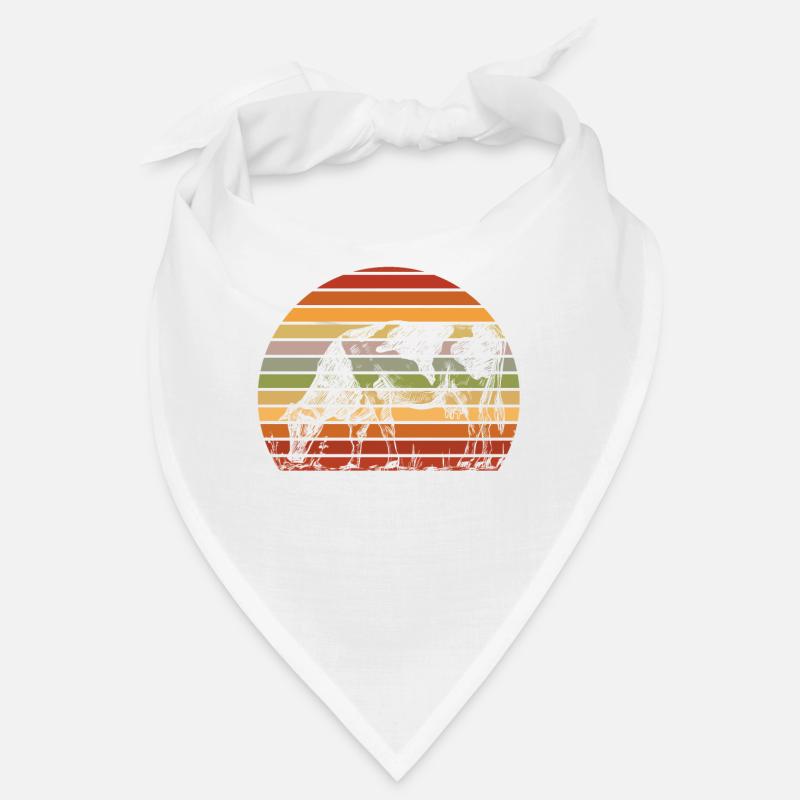 Retro sunset cow illustration Bandana