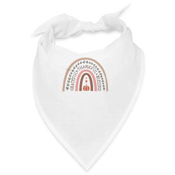 Dankbar Gesegnet Regenbogen Herbst Design - Bandana - Weiß - Vorne