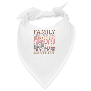 Familien Herbst Wortkunst Thanksgiving Design - Bandana - Weiß - Vorne