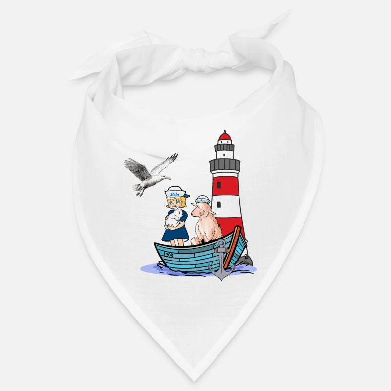 maritim Matrose Boot Kinder Kind Schaf Abenteuer - Bandana - Weiß