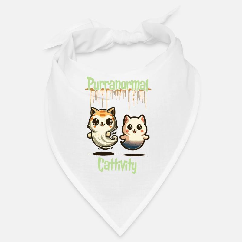 Funny Halloween Outfit with Cute Ghosts Cats Bandana
