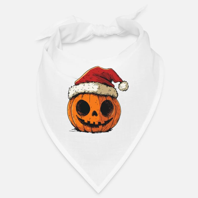 Halloween Gift Pumpkin with Santa Hat Decoration Bandana