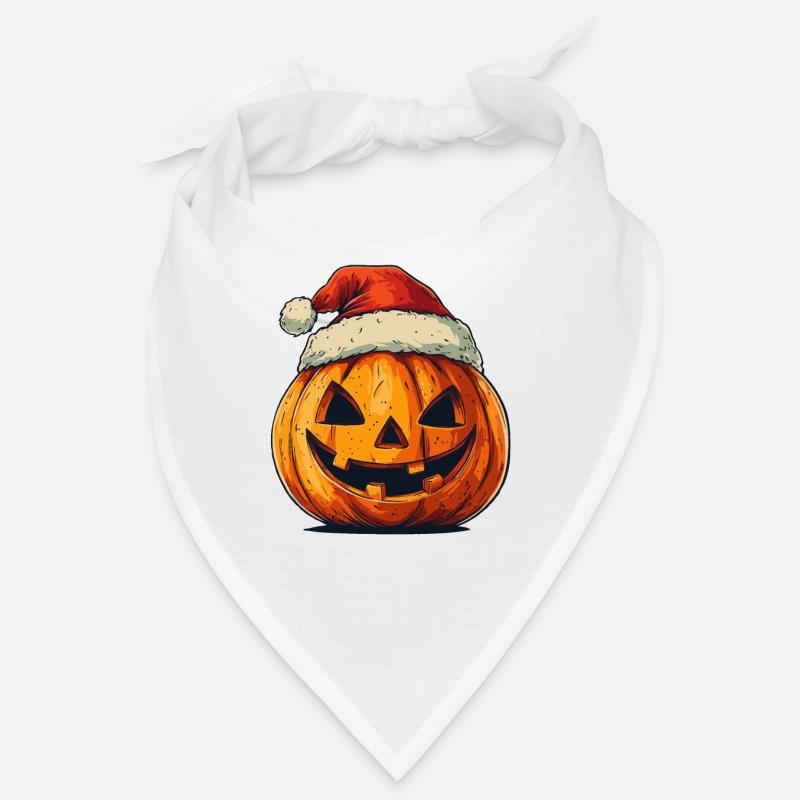 Halloween Gift Pumpkin with Santa Hat Decoration Bandana