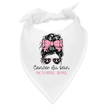Rosa Oktober 2024 Brustkrebsmonat - Bandana - Weiß - Vorne