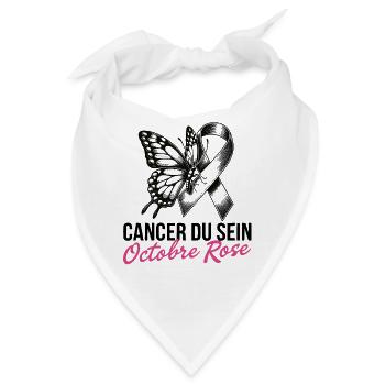 Rosa Oktober 2024 Brustkrebsmonat - Bandana - Weiß - Vorne