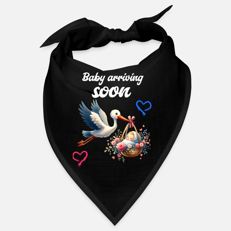 Bald werde ich Mutter, Mit Storch, Baby kommt bald Bandana