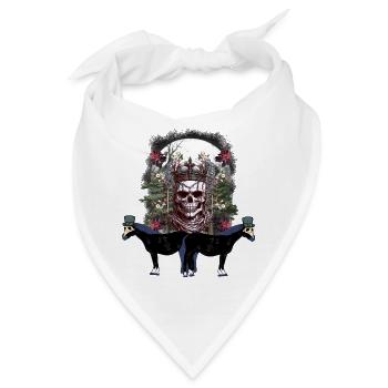 Horror Halloween Pest Pferde Totenkopf Mittelalter - Bandana - Weiß - Vorne