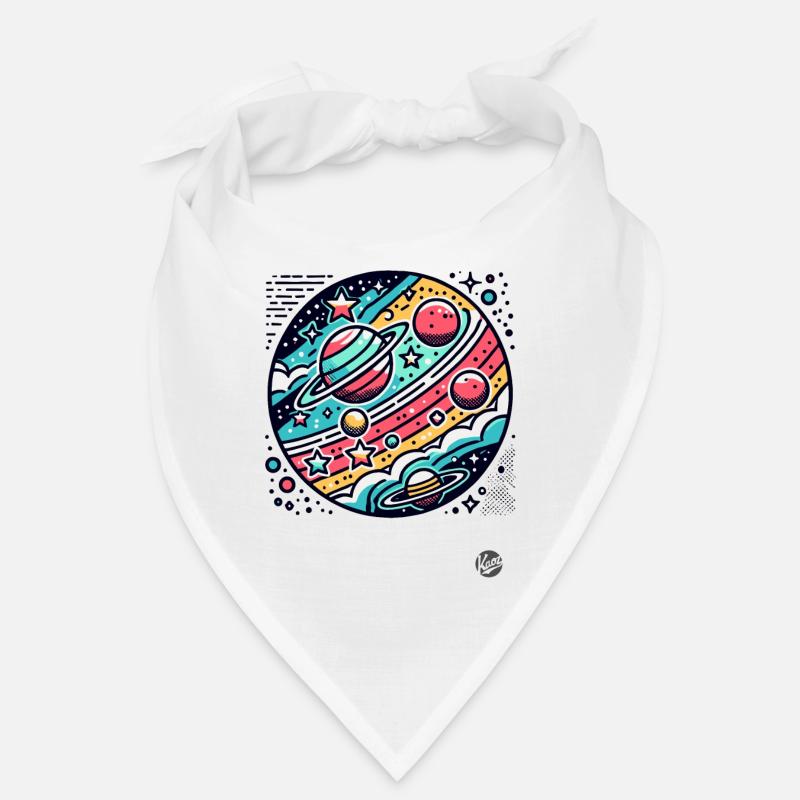 Dessin animé rétro Espace et planètes Bandana