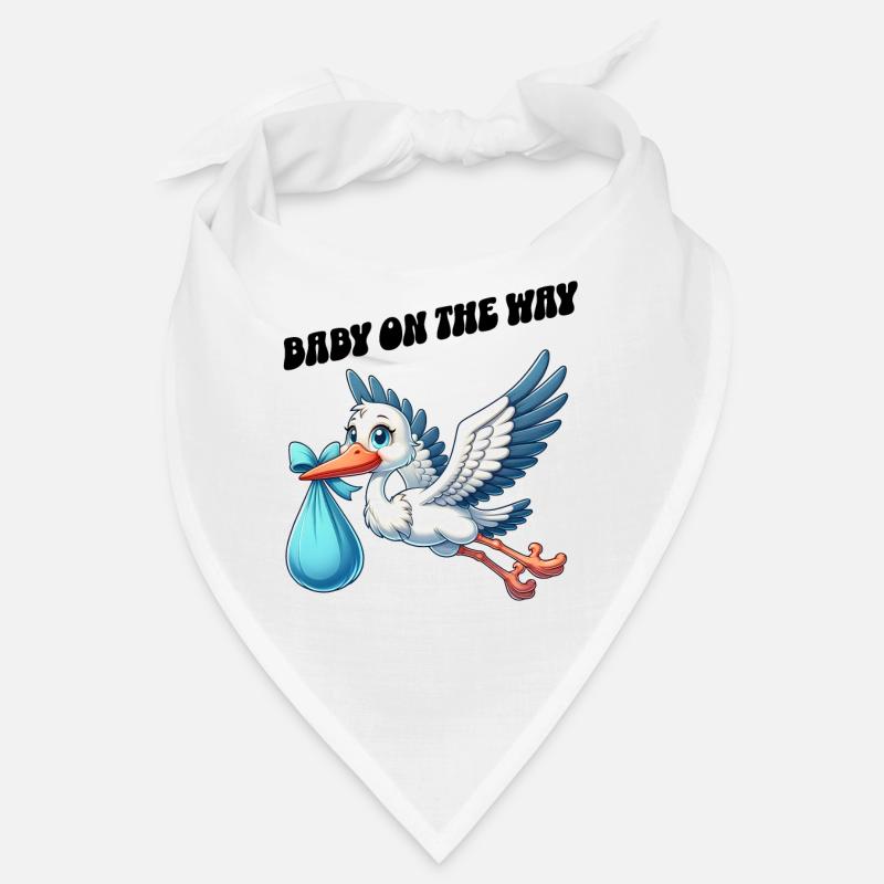 Bientôt je serai une mère, un bébé en route, une cigogne Bandana