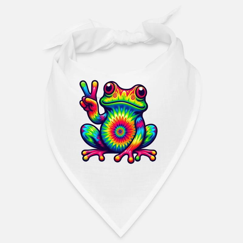 Frosch Friedenszeichen Niedliche Hippie Bandana