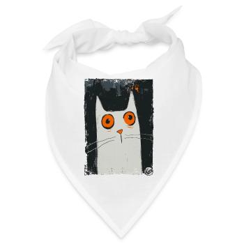 Die Kunst der Überraschung – Eine Katze - Bandana - Weiß - Vorne