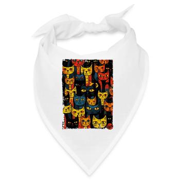 Versammlung der künstlerischen Straßenkatzen - Bandana - Weiß - Vorne