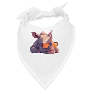 Rhino Nashörner Nashorn - Bandana - Weiß - Vorne