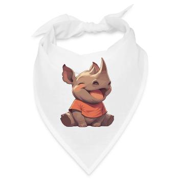 Rhino Nashörner Nashorn - Bandana - Weiß - Vorne