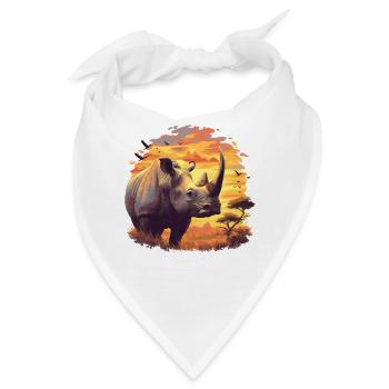 Rhino Nashörner Nashorn - Bandana - Weiß - Vorne
