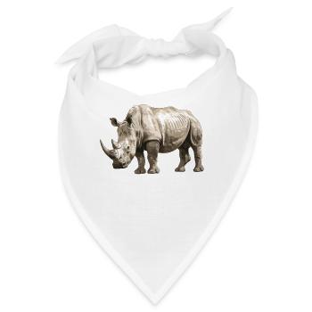 Rhino Nashörner Nashorn - Bandana - Weiß - Vorne