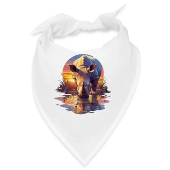 Rhino Nashörner Nashorn - Bandana - Weiß - Vorne