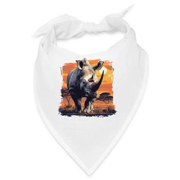 Rhino Nashörner Nashorn - Bandana - Weiß - Vorne