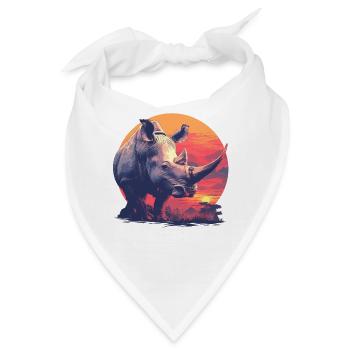 Rhino Nashörner Nashorn - Bandana - Weiß - Vorne