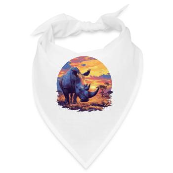 Rhino Nashörner Nashorn - Bandana - Weiß - Vorne