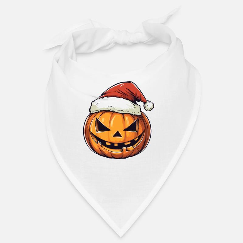 Halloween Gift Pumpkin with Santa Hat Decoration Bandana