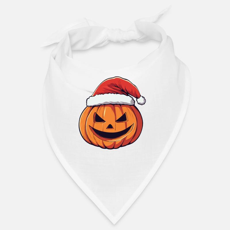 Halloween Gift Pumpkin with Santa Hat Decoration Bandana