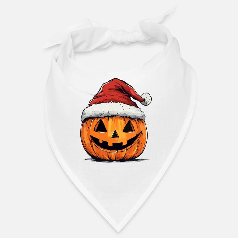 Halloween Gift Pumpkin with Santa Hat Decoration Bandana