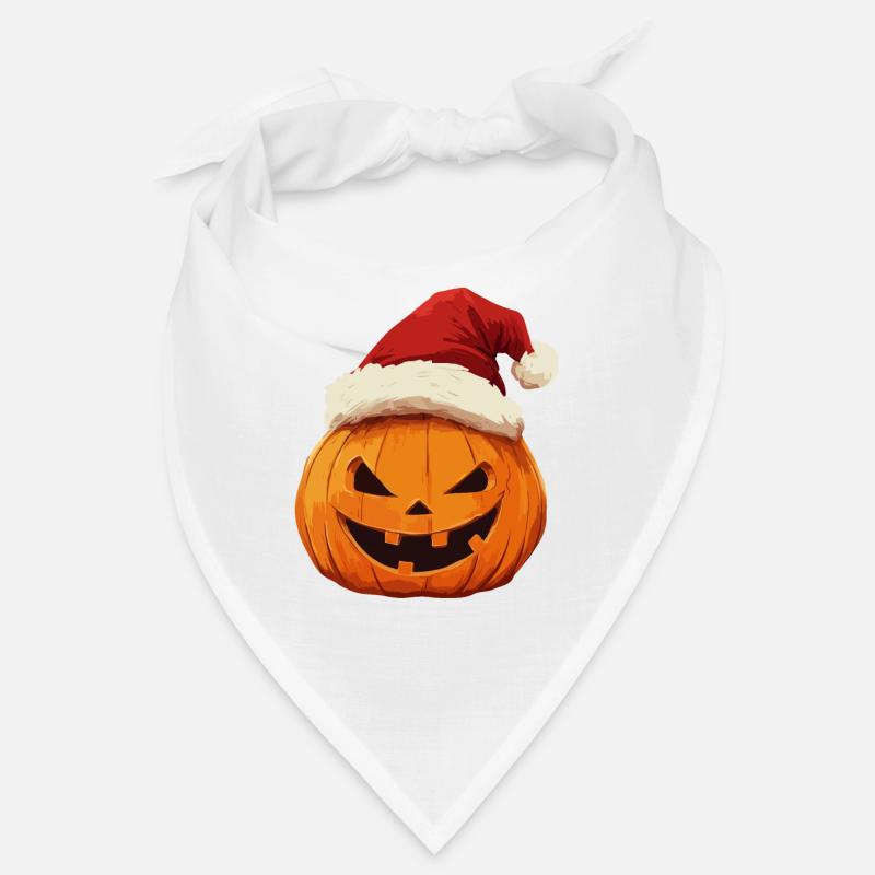 Halloween Gift Pumpkin with Santa Hat Decoration Bandana