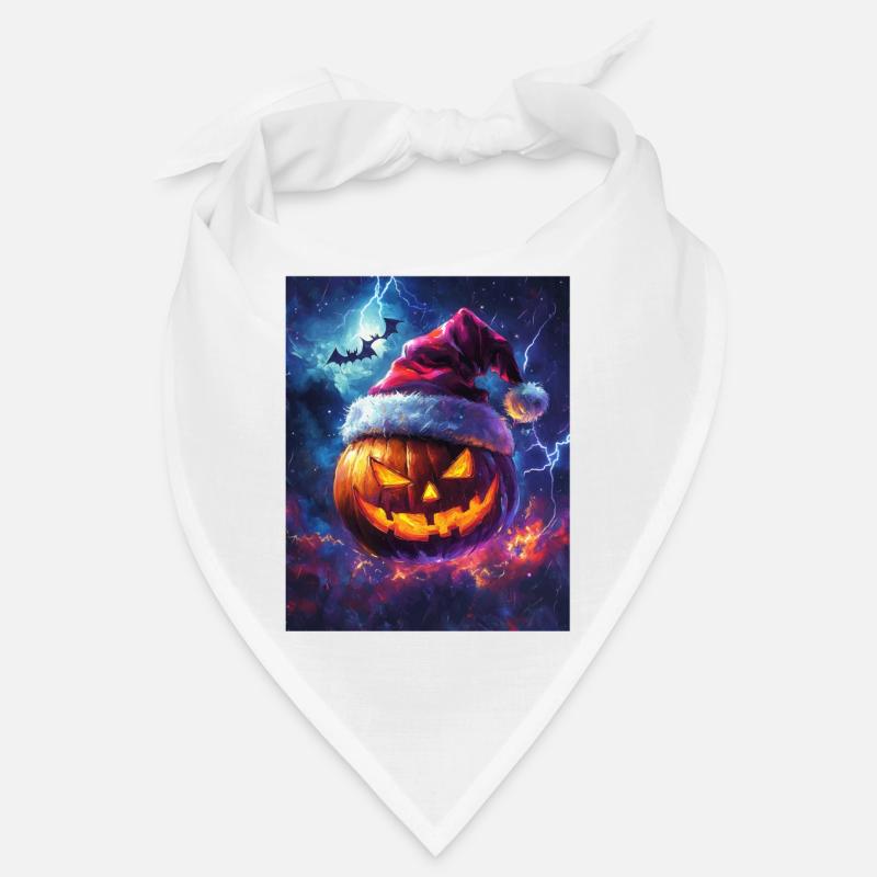 Halloween Gift Pumpkin with Santa Hat Decoration Bandana
