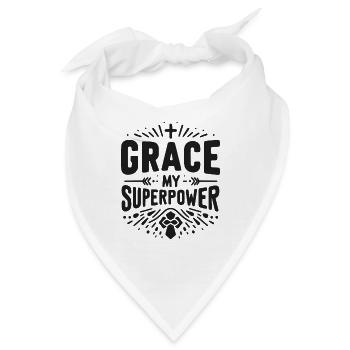 Gnade meine Superkraft - Bandana - Weiß - Vorne