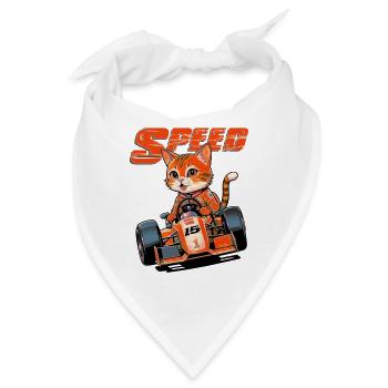 Schneller katzenartiger Rennfahrer Fast Feline - Bandana - Weiß - Vorne