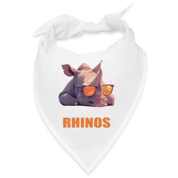 Rhino Nashörner Nashorn - Bandana - Weiß - Vorne
