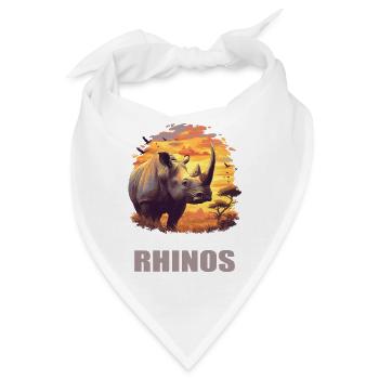 Rhino Nashörner Nashorn - Bandana - Weiß - Vorne