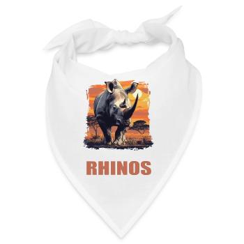Rhino Nashörner Nashorn - Bandana - Weiß - Vorne