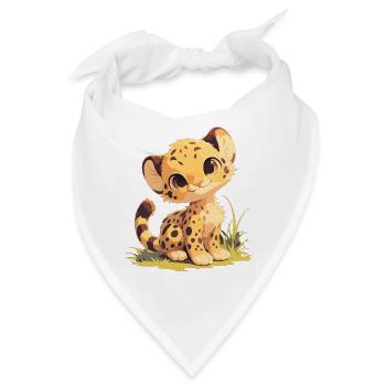 Cheetah Geparde Gepard - Bandana - Weiß - Vorne