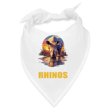 Rhino Nashörner Nashorn - Bandana - Weiß - Vorne