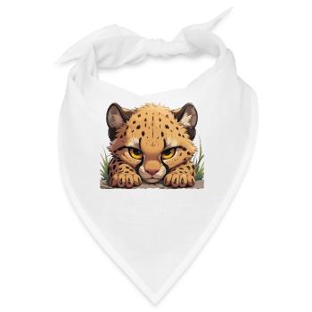 Cheetah Geparde Gepard - Bandana - Weiß - Vorne