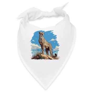 Cheetah Geparde Gepard - Bandana - Weiß - Vorne