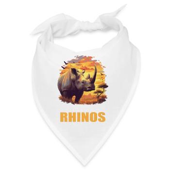 Rhino Nashörner Nashorn - Bandana - Weiß - Vorne